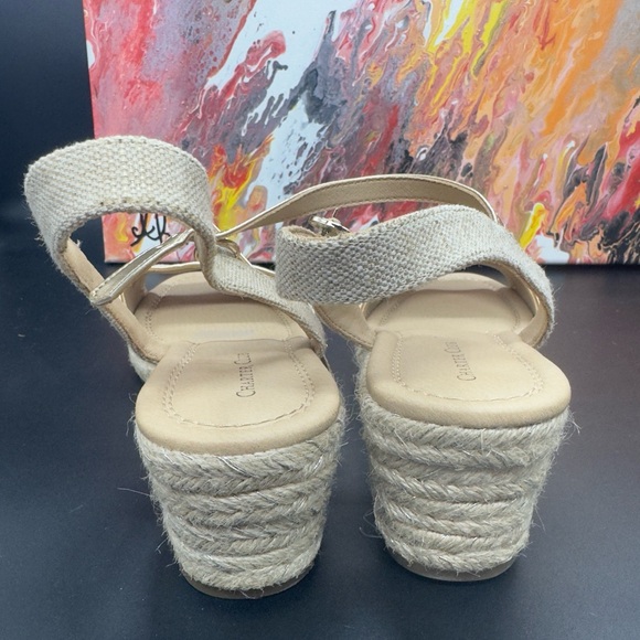 Charter Club Womens Luchia Canvas Platform Wedge Sandals Sand SZ 12 - Picture 7 of 8